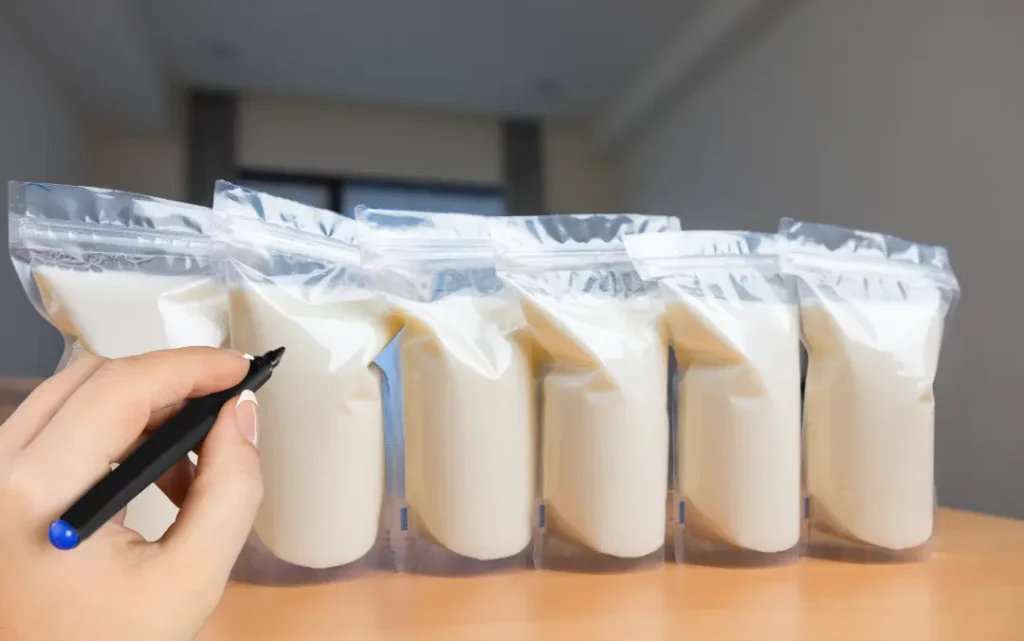 sachets de lait maternel