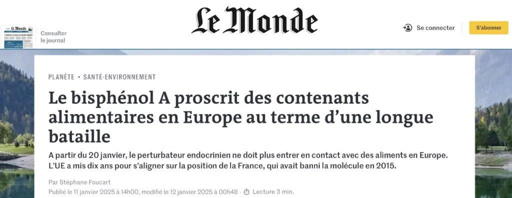 interdiction du bisphénol A